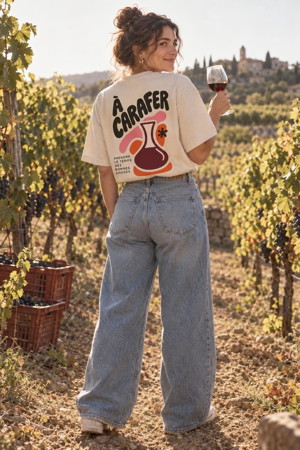 Dans les vignes, dos imprimé À Carafer