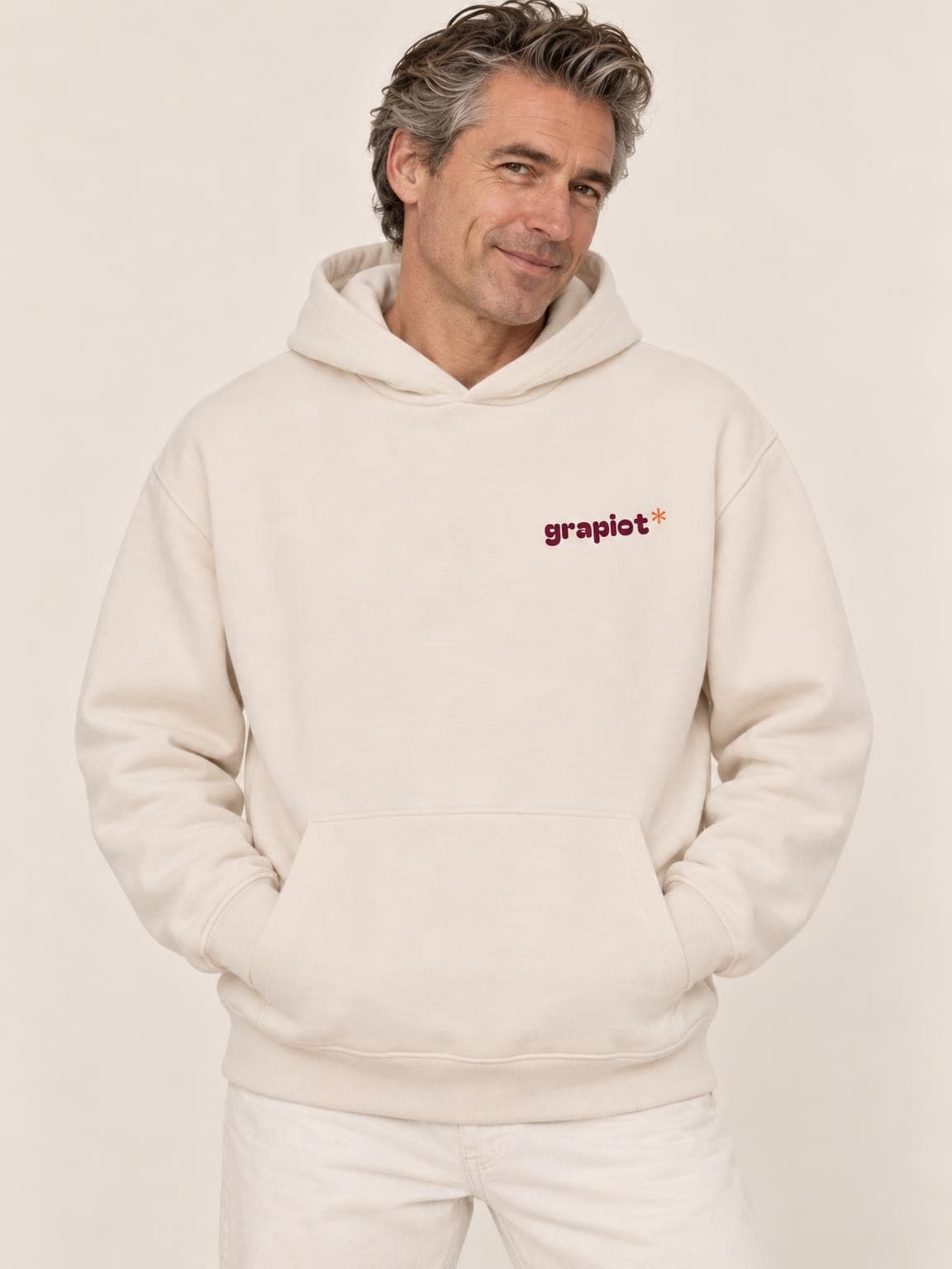 Hoodie vin Champagne vu de face, petit logo grapiot