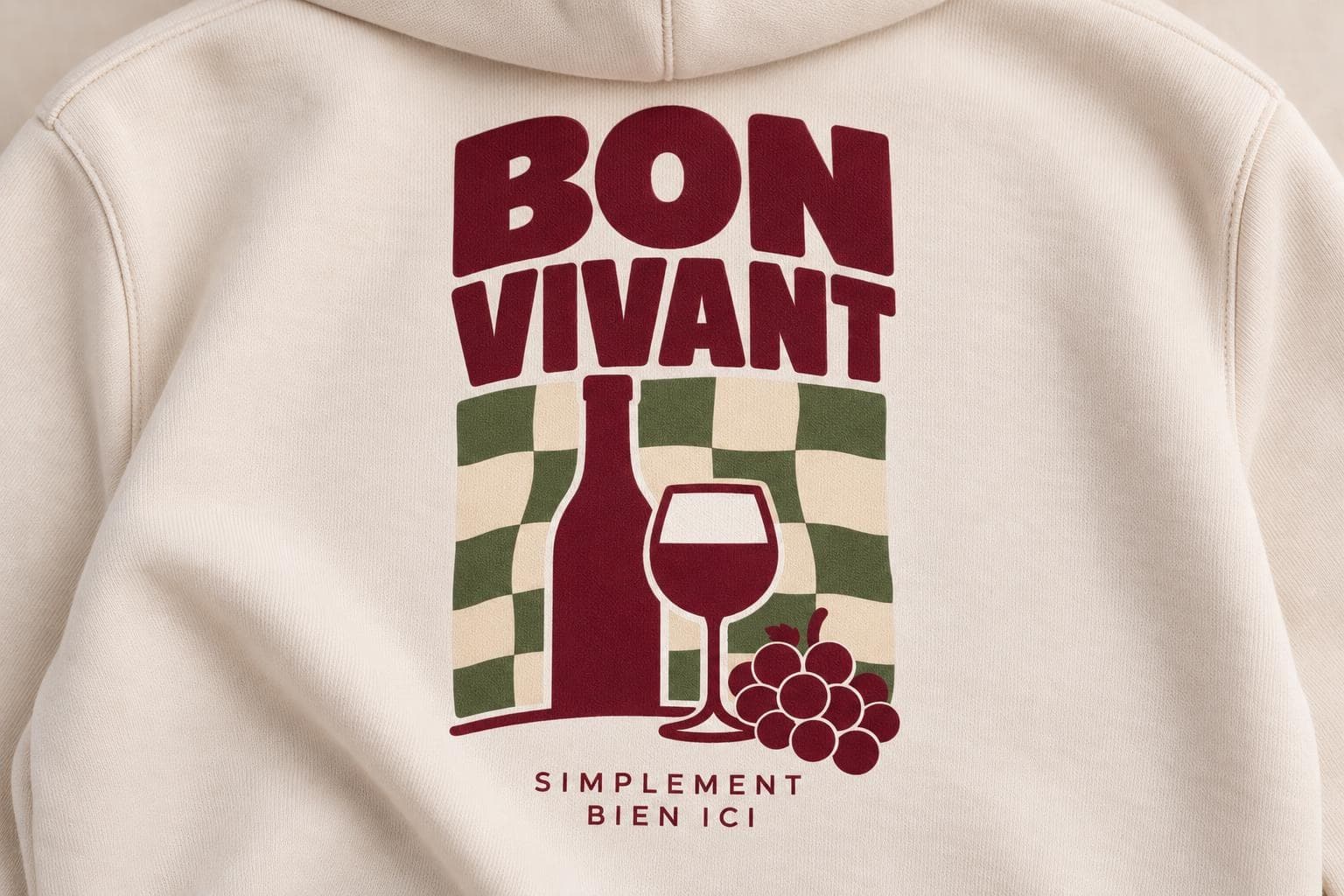 Gros plan de l'impression Bon Vivant