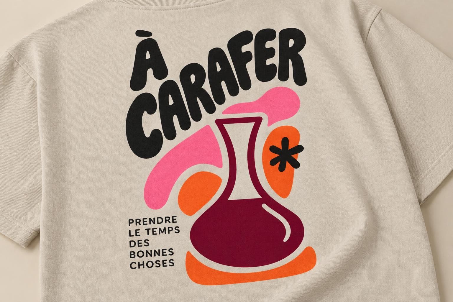 Gros plan de l'impression À Carafer