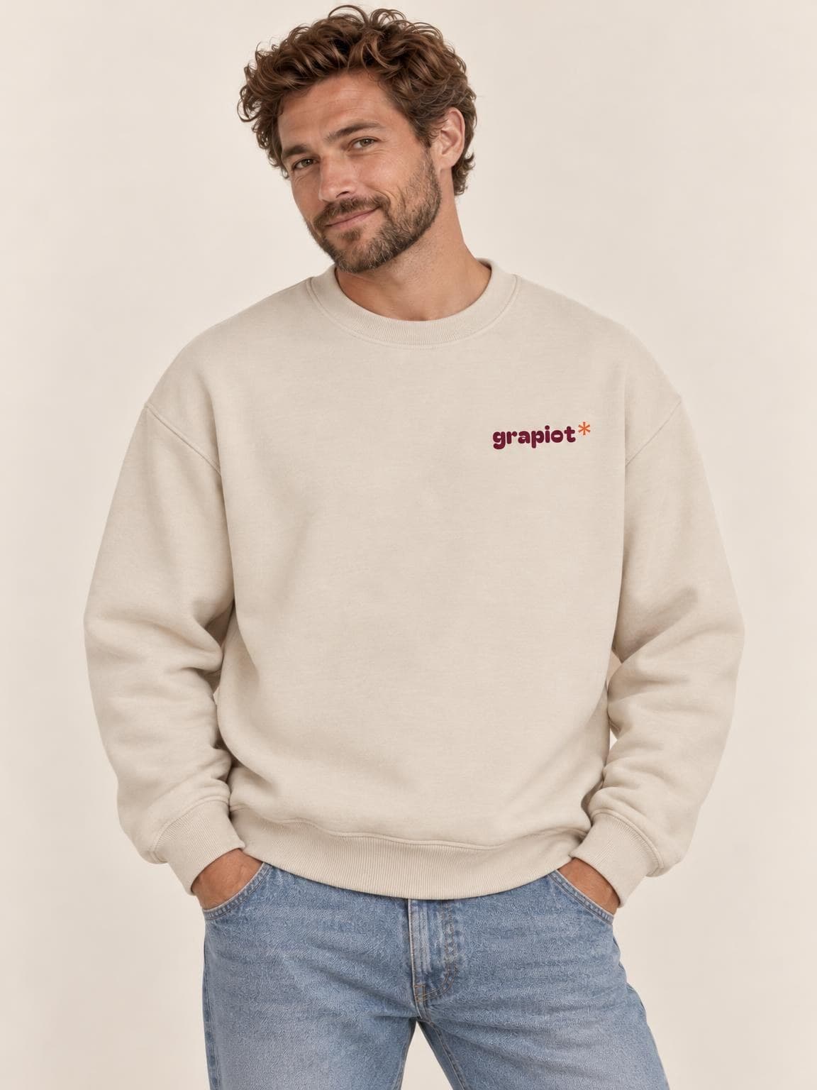 Sweat vin Vin Libre vu de face, petit logo grapiot