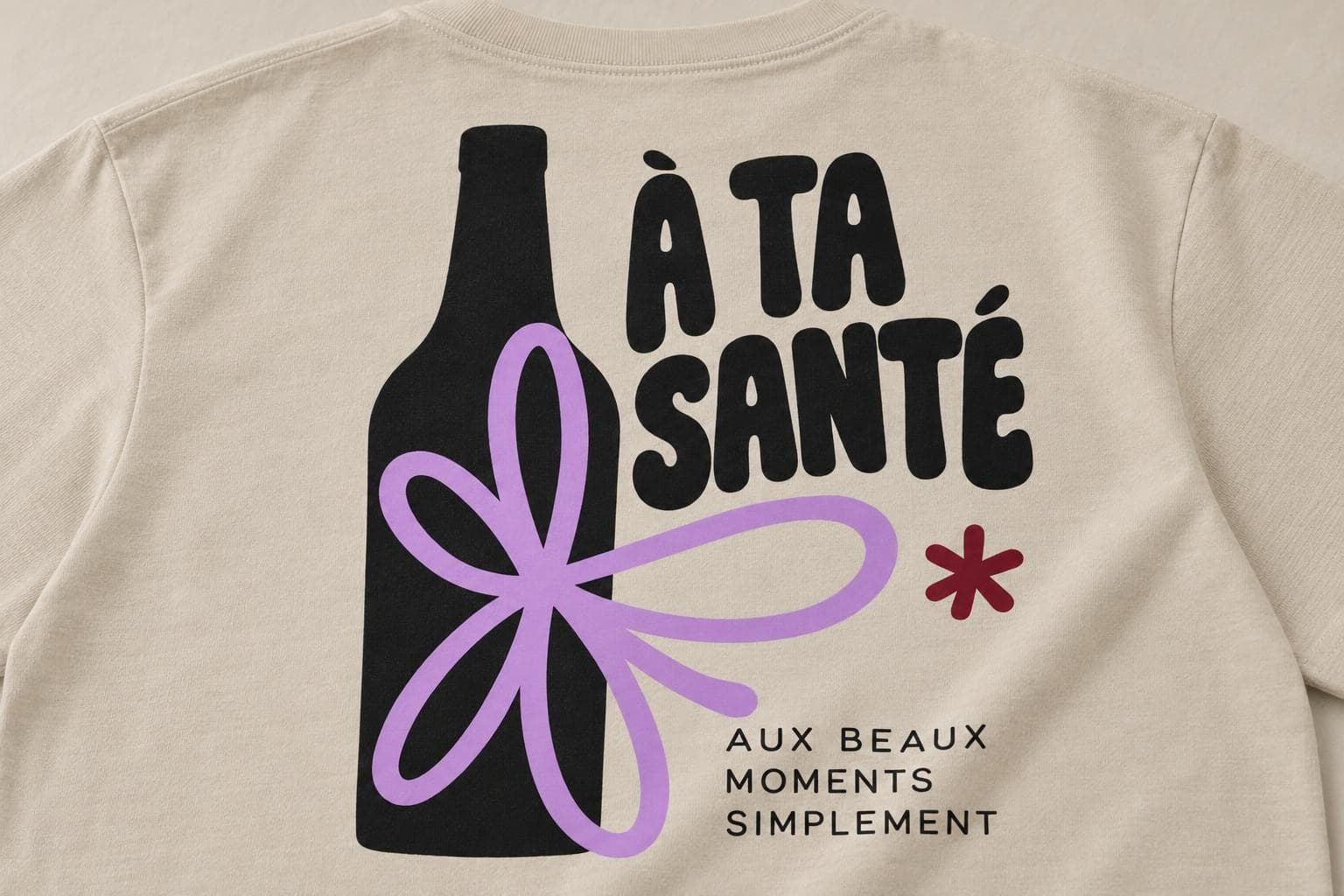 Gros plan de l'impression À ta Santé