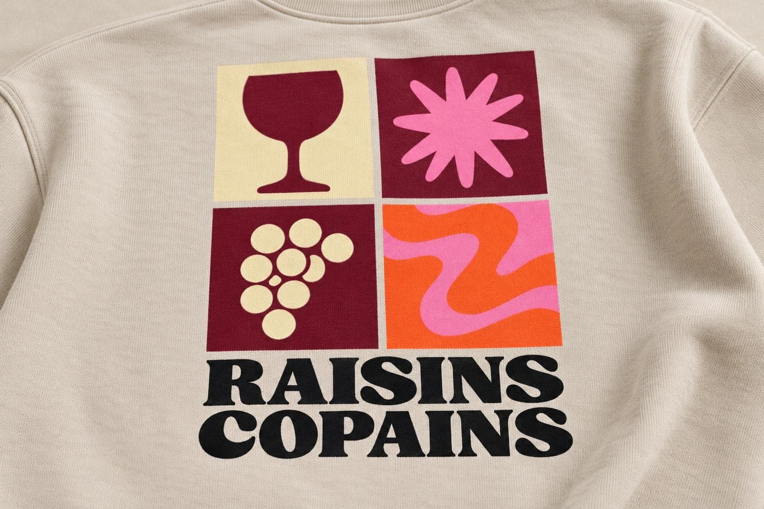 Gros plan de l'impression Raisins Copains