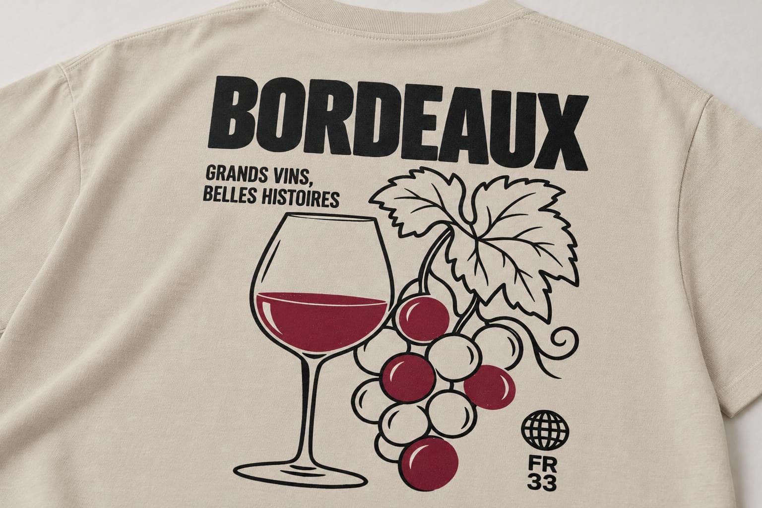 Gros plan de l'impression Bordeaux