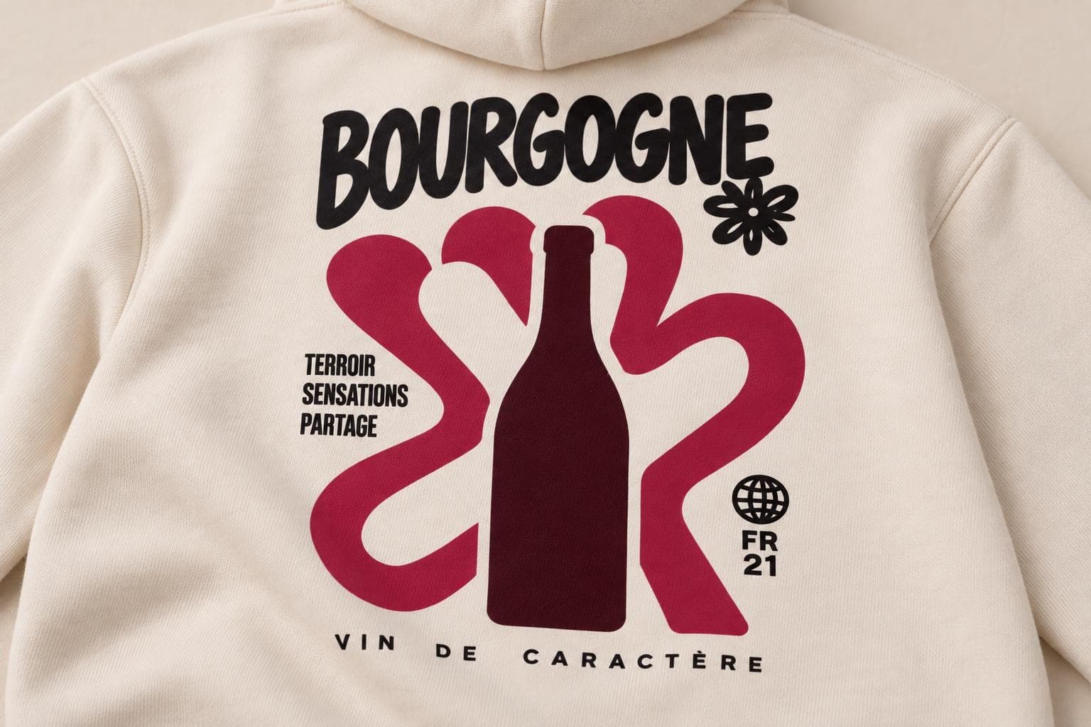 Gros plan de l'impression Bourgogne