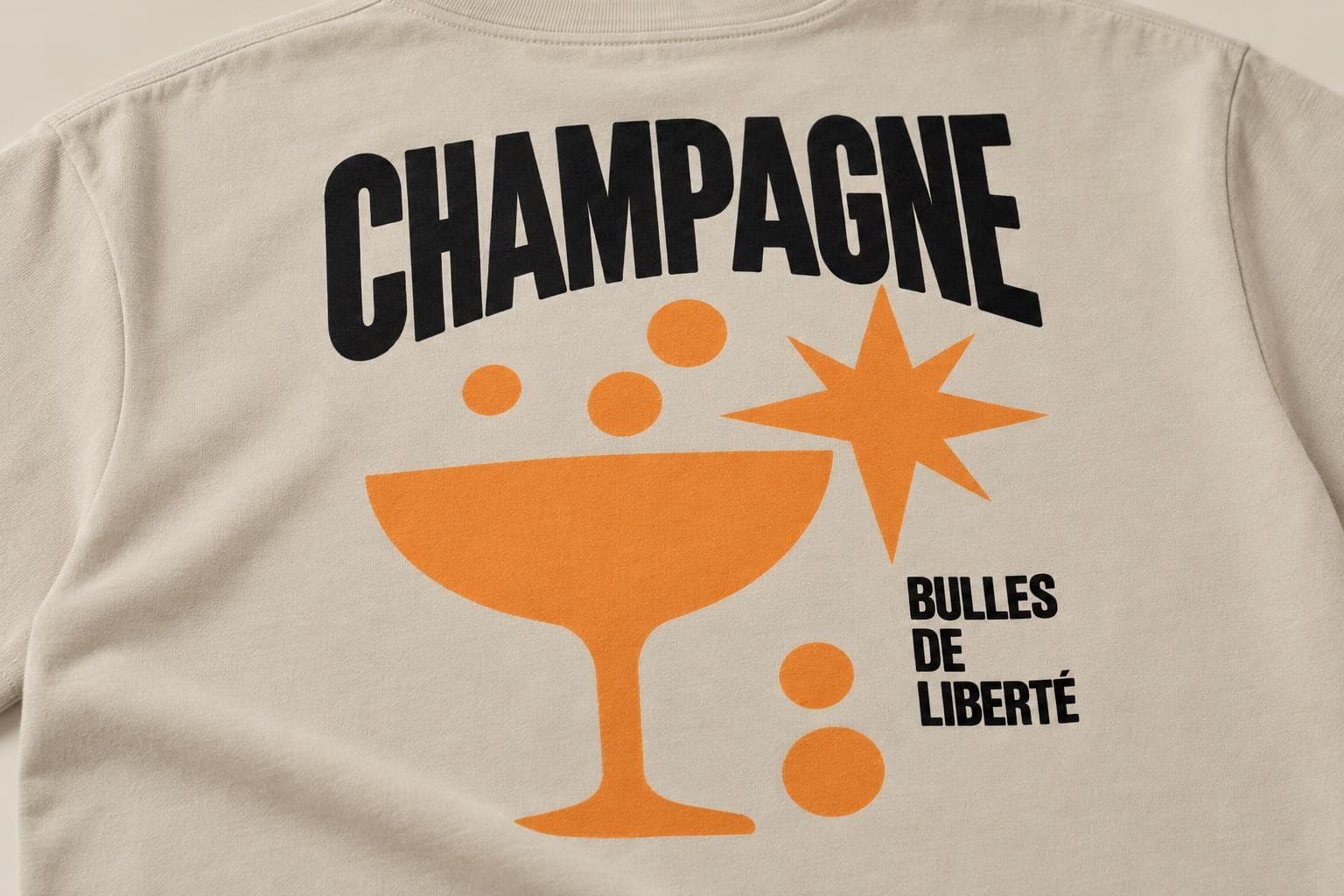 Gros plan de l'impression Champagne